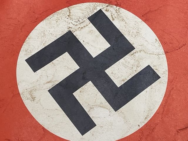 Original Nazi Era German Paper NSDAP Party Rally Flag, UNUSED! — image 7