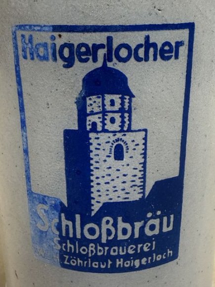 Original WWII or Pre-War German Haigerlocher Schloþbr‰u Beer Stein — image 2