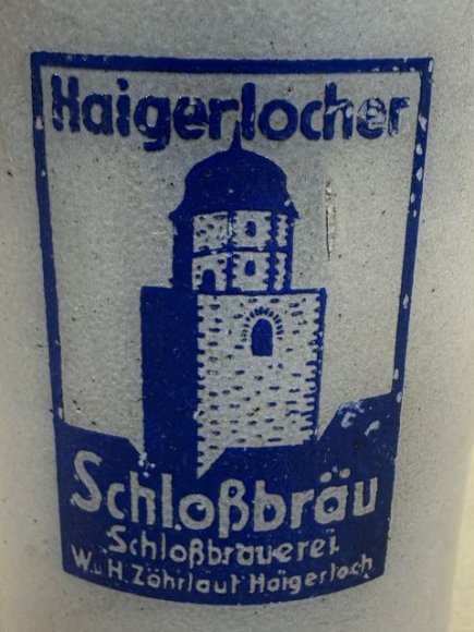 Original WWII or Pre-War German Haigerlocher Schloßbräu Beer Stein — image 2