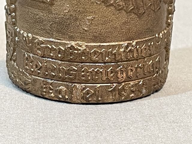 Original Nazi Era German NS-RKB Metal Flag Pole Emblem — image 2