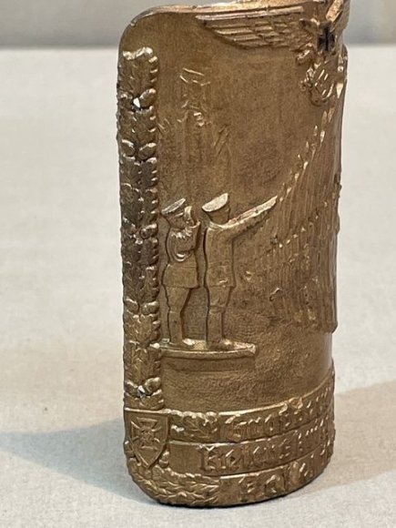 Original Nazi Era German NS-RKB Metal Flag Pole Emblem — image 4