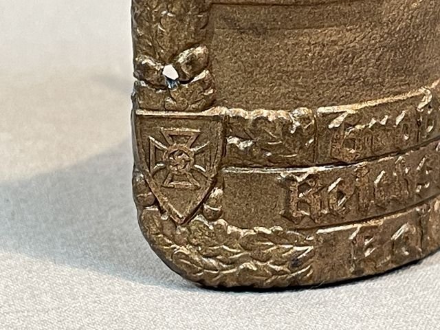 Original Nazi Era German NS-RKB Metal Flag Pole Emblem — image 5