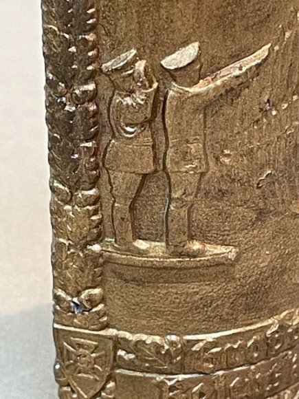 Original Nazi Era German NS-RKB Metal Flag Pole Emblem — image 6