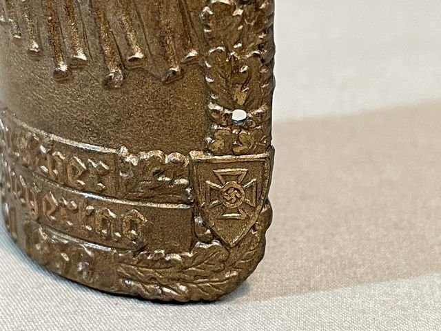 Original Nazi Era German NS-RKB Metal Flag Pole Emblem — image 7