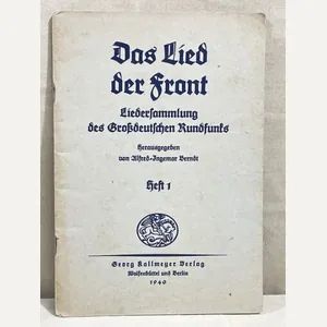 Original WWII German Soldiers Song Book, Das Lied der Front