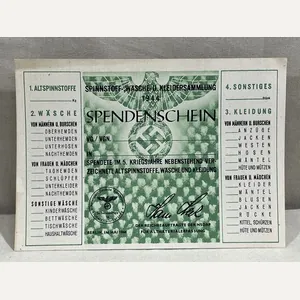 Original WWII German Clothing Donation Form, SPENDENSCHEIN