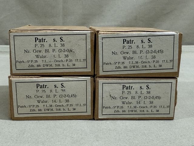 Original WWII German Cardboard 8mm Ammunition Boxes, Set of 4 — image 2