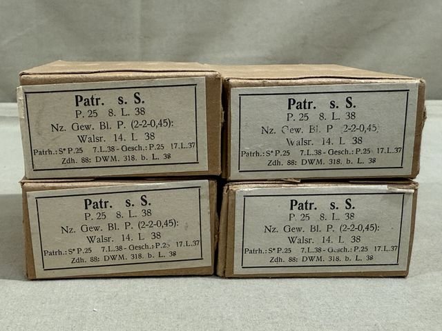 Original WWII German Cardboard 8mm Ammunition Boxes, Set of 4 — image 2