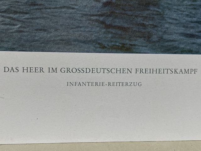 Original WWII German Military Themed Color Print, INFANTRY RIDING — image 5