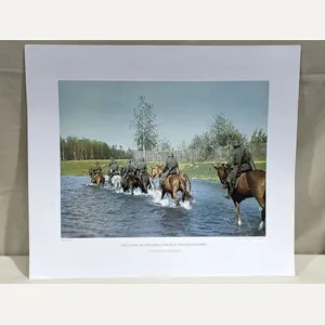 Original WWII German Military Themed Color Print, INFANTRY RIDING