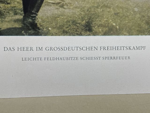 Original WWII German Military Themed Color Print, LIGHT FIELD HOWITZER SHOOTING — image 4