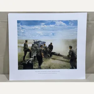 Original WWII German Military Themed Color Print, LIGHT FIELD HOWITZER …