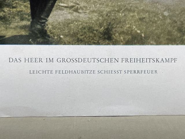 Original WWII German Military Themed Color Print, LIGHT FIELD HOWITZER SHOOTING — image 4
