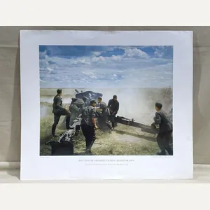 Original WWII German Military Themed Color Print, LIGHT FIELD HOWITZER …