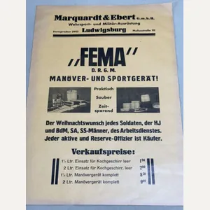 Original Pre-WWII German FEMA Advertisement Poster