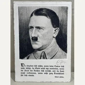 Original Nazi Era German Personality Postcard, HITLER!
