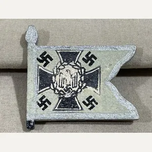 Original Nazi Era German Hand-Painted Wooden Flag Pin, Fahr-u. Kraftfahr …