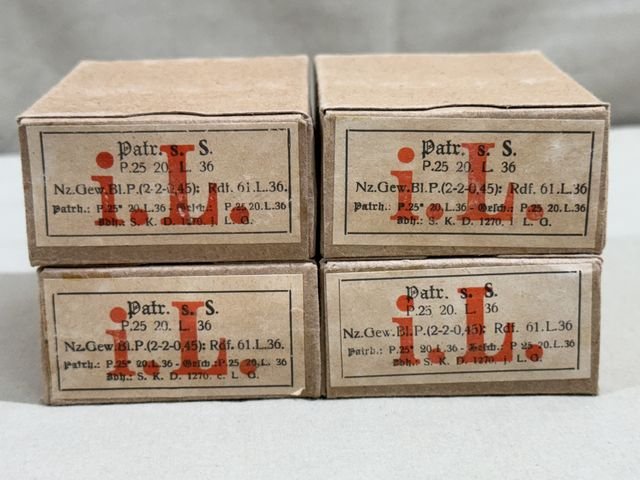 Original WWII German Cardboard 8mm In Stripper Clips Ammunition Boxes, Set of 4 — image 2