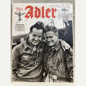 Original WWII German Luftwaffe Magazine Der Adler, August 1942