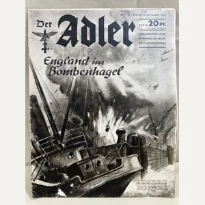 Original WWII German Luftwaffe Magazine Der Adler, September 1940