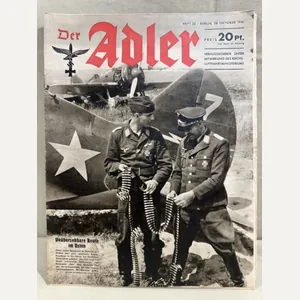 Original WWII German Luftwaffe Magazine Der Adler, October 1941