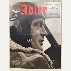 Original WWII German Luftwaffe Magazine Der Adler, March 1942