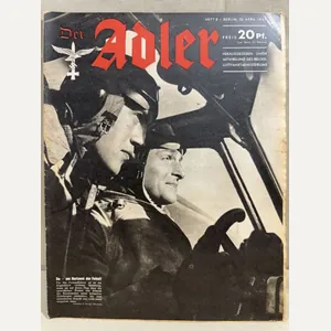Original WWII German Luftwaffe Magazine Der Adler, April 1941