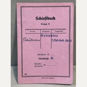 Original WWII German Soldier's Schießbuch (Shooting Book) for Rifle/Carbine