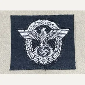 Original WWII German Panzer Police M43/Overseas Cap Insignia