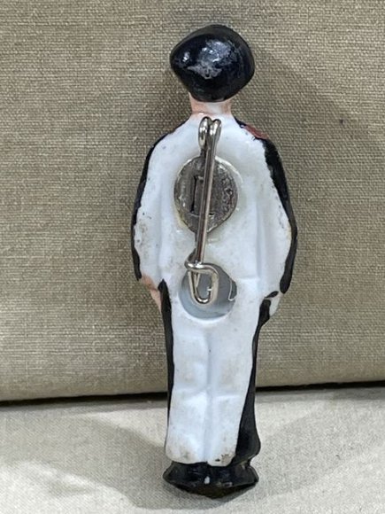 Original Nazi Era German WHW Donation Porcelain Figure, Panzer Soldier — image 2