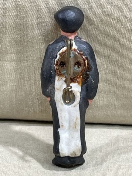 Original Nazi Era German WHW Donation Porcelain Figure, Panzer Soldier — image 2