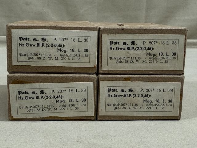 Original WWII German Cardboard 8mm Ammunition Boxes, Set of 4 — image 2