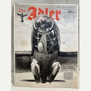 Original WWII German Luftwaffe Magazine Der Adler, October 1941
