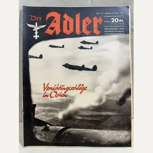 Original WWII German Luftwaffe Magazine Der Adler, July 1941