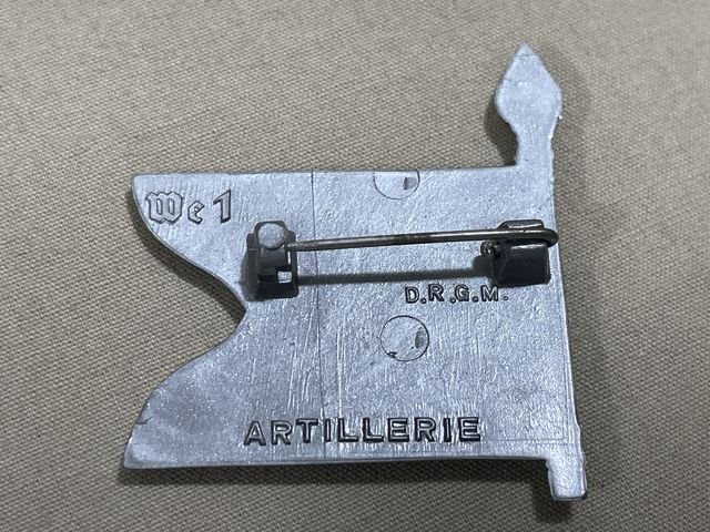 Original WWII German Flag Tinnie, ARTILLERIE — image 2