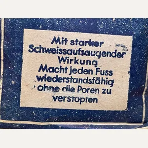 Original Nazi Era German Schweiss-Foot Powder Packet, FUSS PUDER