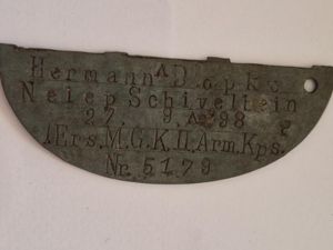 German ww1 Dog Tag Half