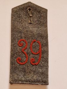 German WW1 shoulder strap 39th Rgt