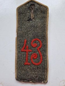 German WW1 shoulder strap 43 rd