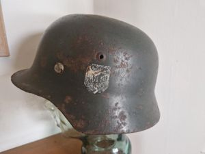 Army M35 Double DecalCombat Helmet Battle Damaged