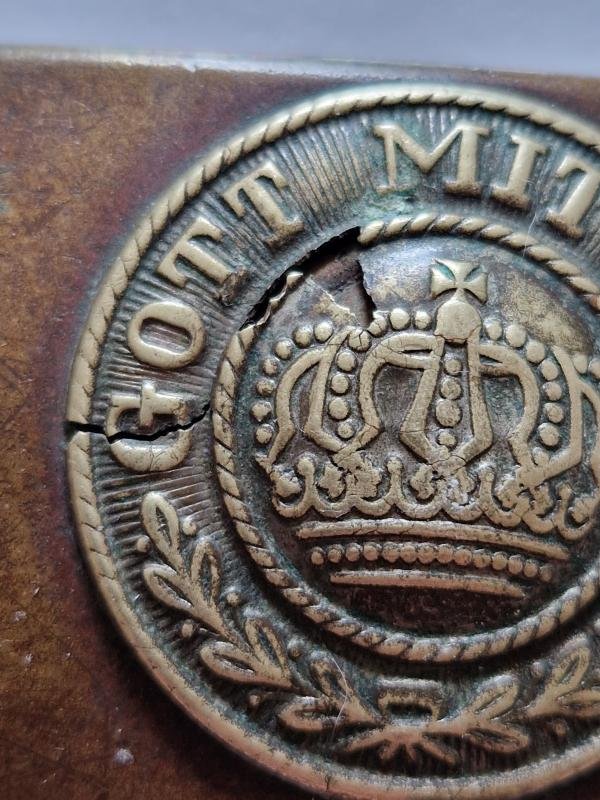 Prussian Army Buckle With Fob.Battle Damaged — image 2