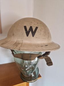 British Ww2 White Wardens Helmet