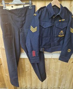 Manchester Civil Defence Battledress and Trousers etc Group