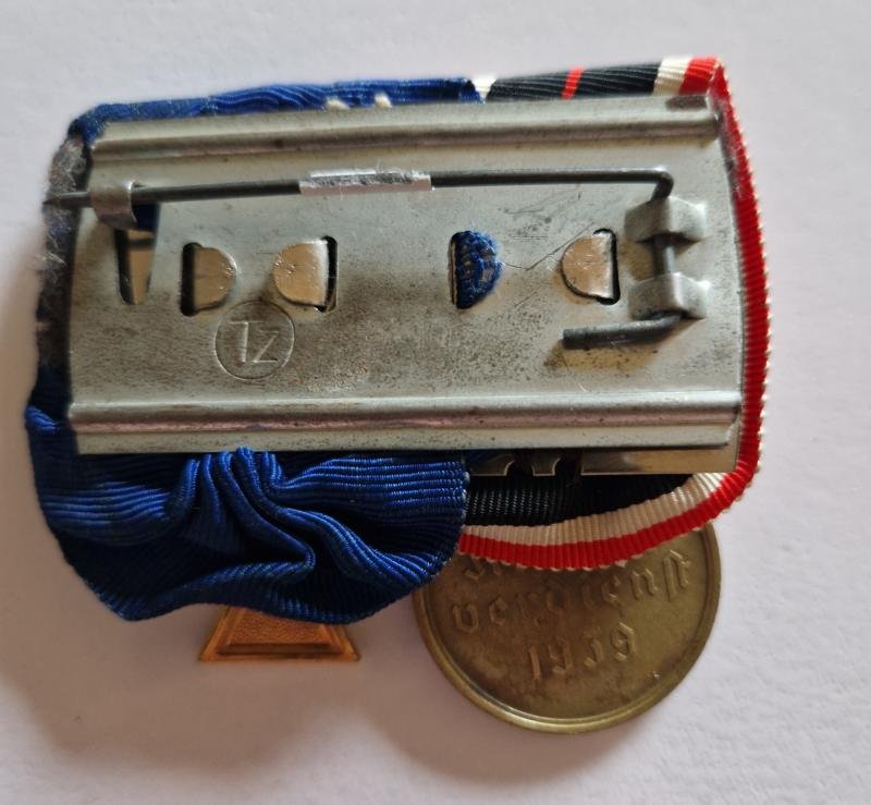 War Merit Medal and 40 Year Faithful Service Cross Court Mounted — image 2