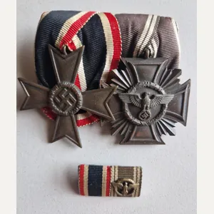 War Merit and NSDAP Long Service Medals with Ribbon Bar