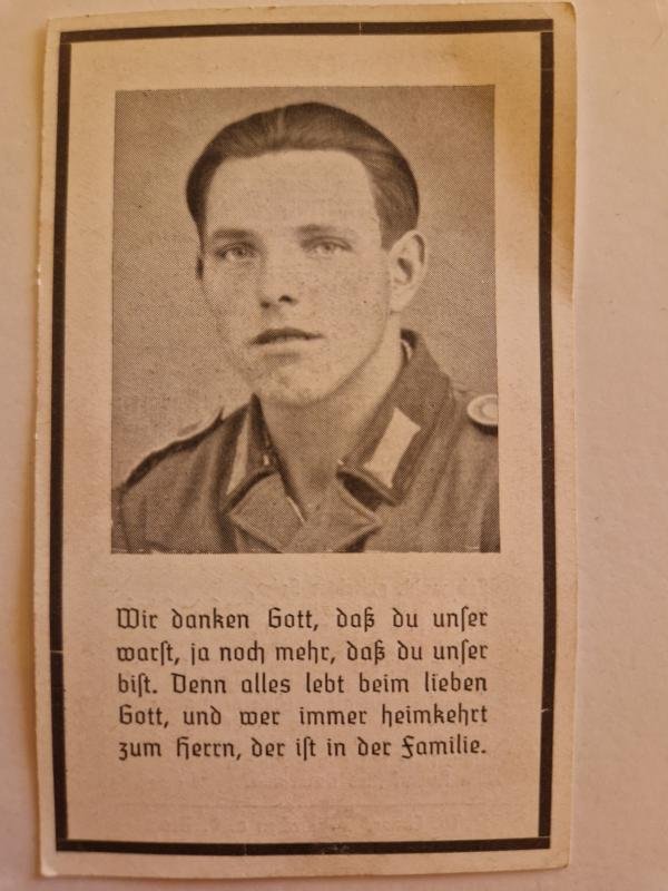 German WW2 Army Death Card — image 2