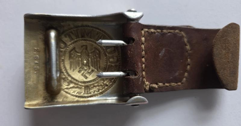 German Navy Kreigsmarine Buckle with Gold Finish and Fob — image 2