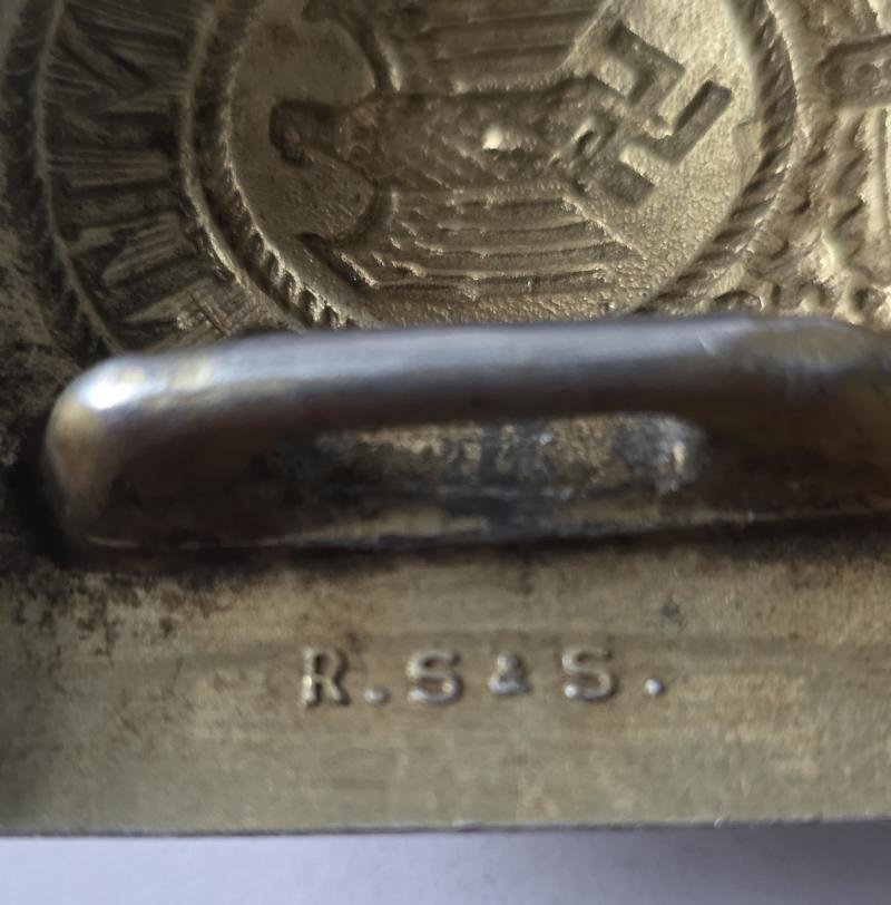 German Navy Kreigsmarine Buckle with Gold Finish and Fob — image 3