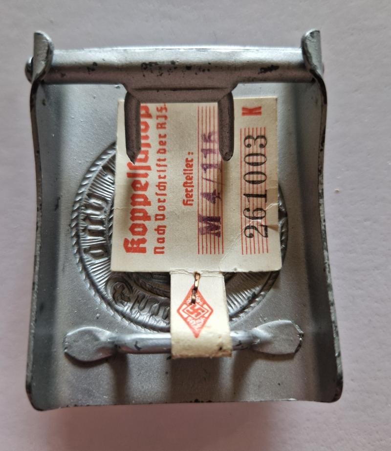 Hitler Youth Buckle with label — image 2
