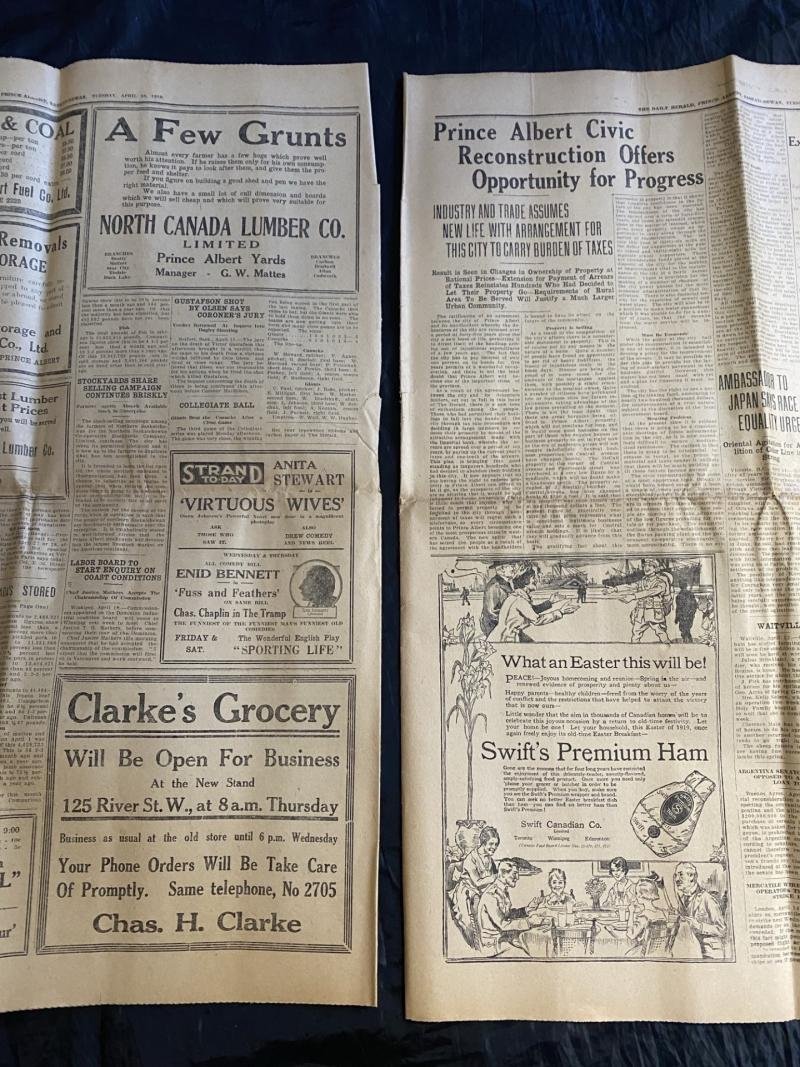1919 DATED PRINCE ALBERT HERALD NEWSPAPER — image 4
